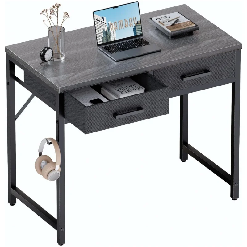 32 Inch Small Computer Desk with 2 Drawers for Bedroom Study Writing Home Office Table for Small Spaces Grey
32 Inch Small Computer Desk with 2 Drawers for Bedroom Study Writing Home Office Table for Small Spaces Grey