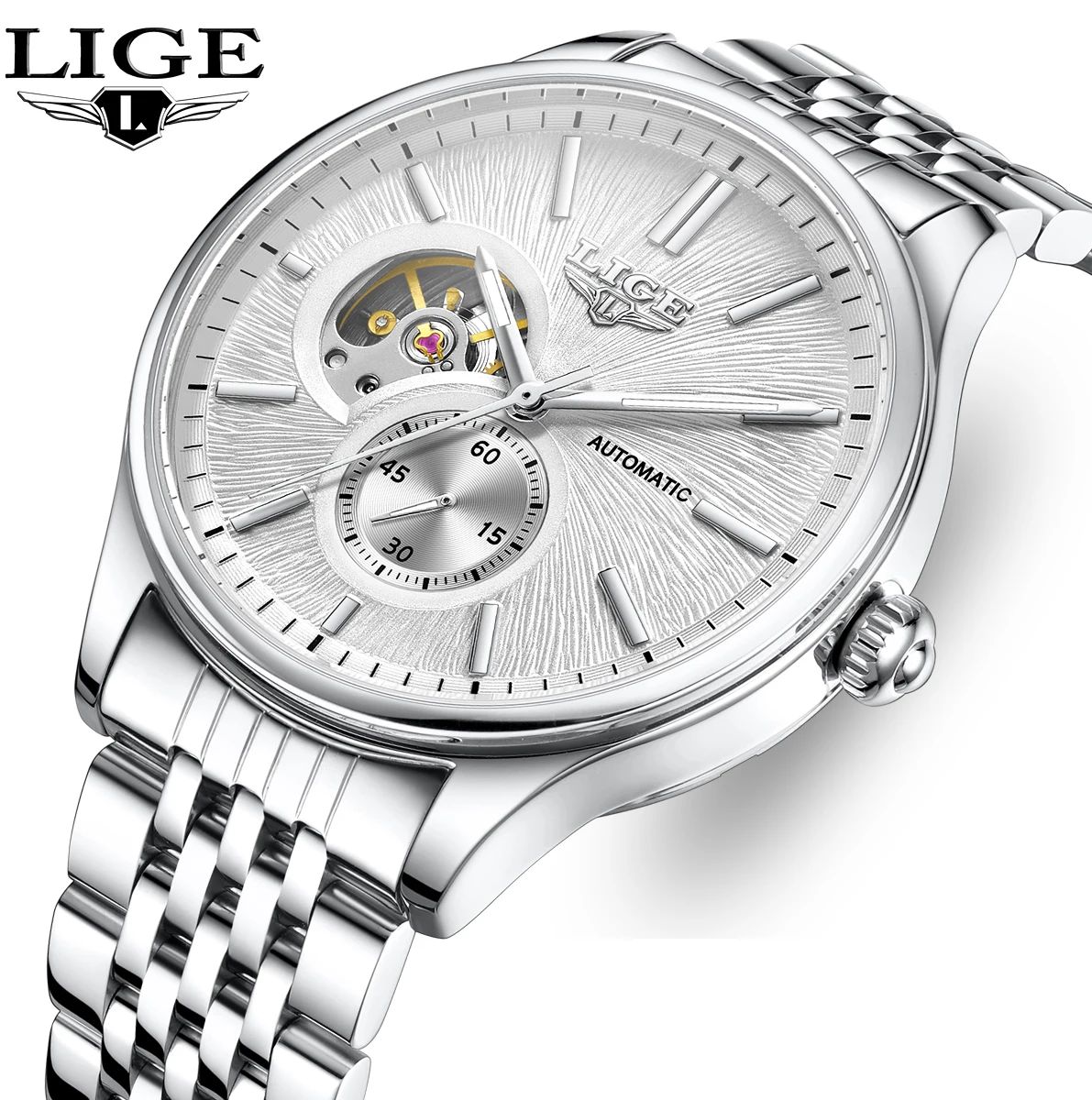 LIGE mens watch Fashion Business Luxury Luminous mechanical watch Stainless Steel Men's Gift Waterproof clock mens wristwatch
LIGE mens watch Fashion Business Luxury Luminous mechanical watch Stainless Steel Men's Gift Waterproof clock mens wristwatch