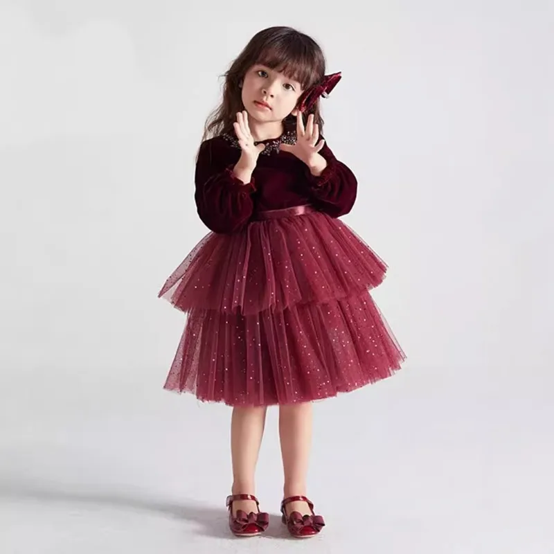 Girls Long-sleeved Luxury Sweet Dress Children Velvet Cake Dress Little Girl Festival Play Dress Baby Princess Skirt
Girls Long-sleeved Luxury Sweet Dress Children Velvet Cake Dress Little Girl Festival Play Dress Baby Princess Skirt
