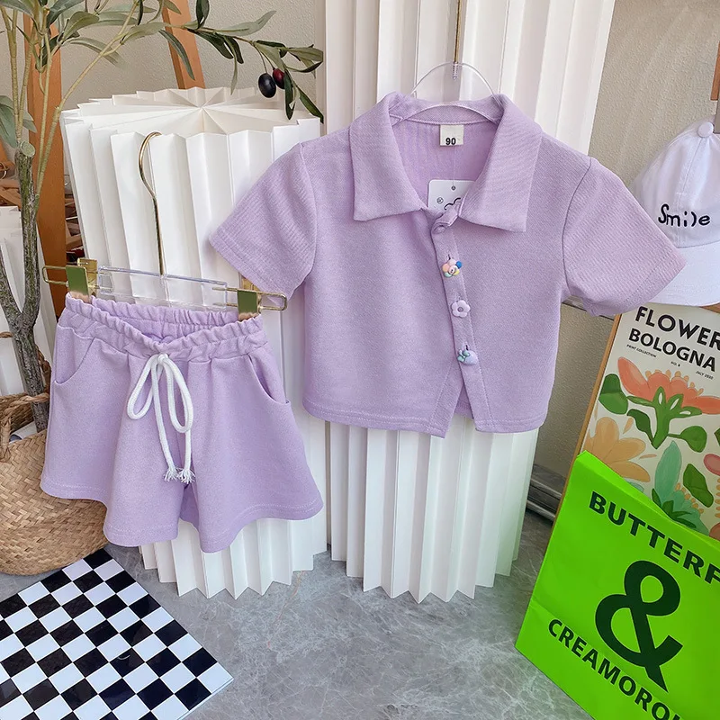 Girls Outfit Sets Summer Short Sleeve Shirt Tops+Shorts Kids Korean Casual Suits Children Clothing 2Pcs Little Girl Sports Suit
Girls Outfit Sets Summer Short Sleeve Shirt Tops+Shorts Kids Korean Casual Suits Children Clothing 2Pcs Little Girl Sports Suit