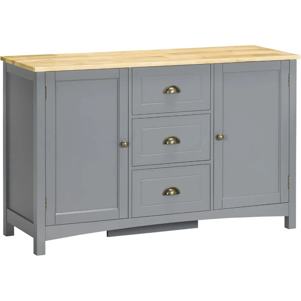 Sideboard Buffet Cabinet, Coffee Bar Cabinet with Rubber Wood Top, Drawers, Adjustable Shelves, Retro Handles for Kitchen.
Sideboard Buffet Cabinet, Coffee Bar Cabinet with Rubber Wood Top, Drawers, Adjustable Shelves, Retro Handles for Kitchen.