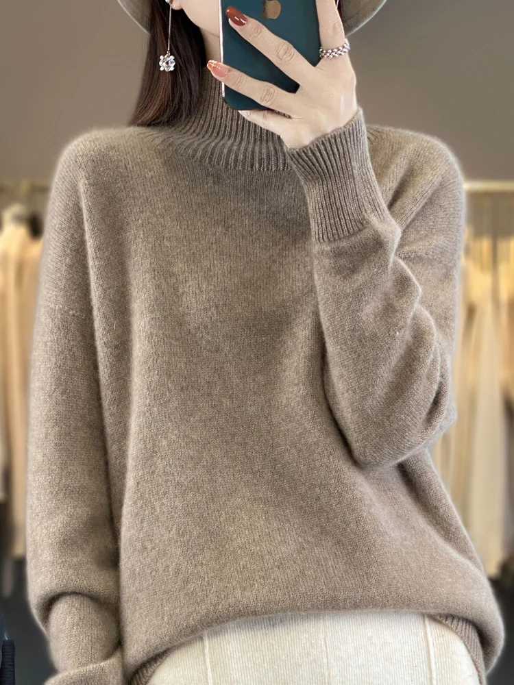 New Women Basic Thick Pullover Sweater Autumn Winter 100% Merino Wool Solid Casual Loose Jumper Soft Warm Cashmere Knitwear Tops
New Women Basic Thick Pullover Sweater Autumn Winter 100% Merino Wool Solid Casual Loose Jumper Soft Warm Cashmere Knitwear Tops