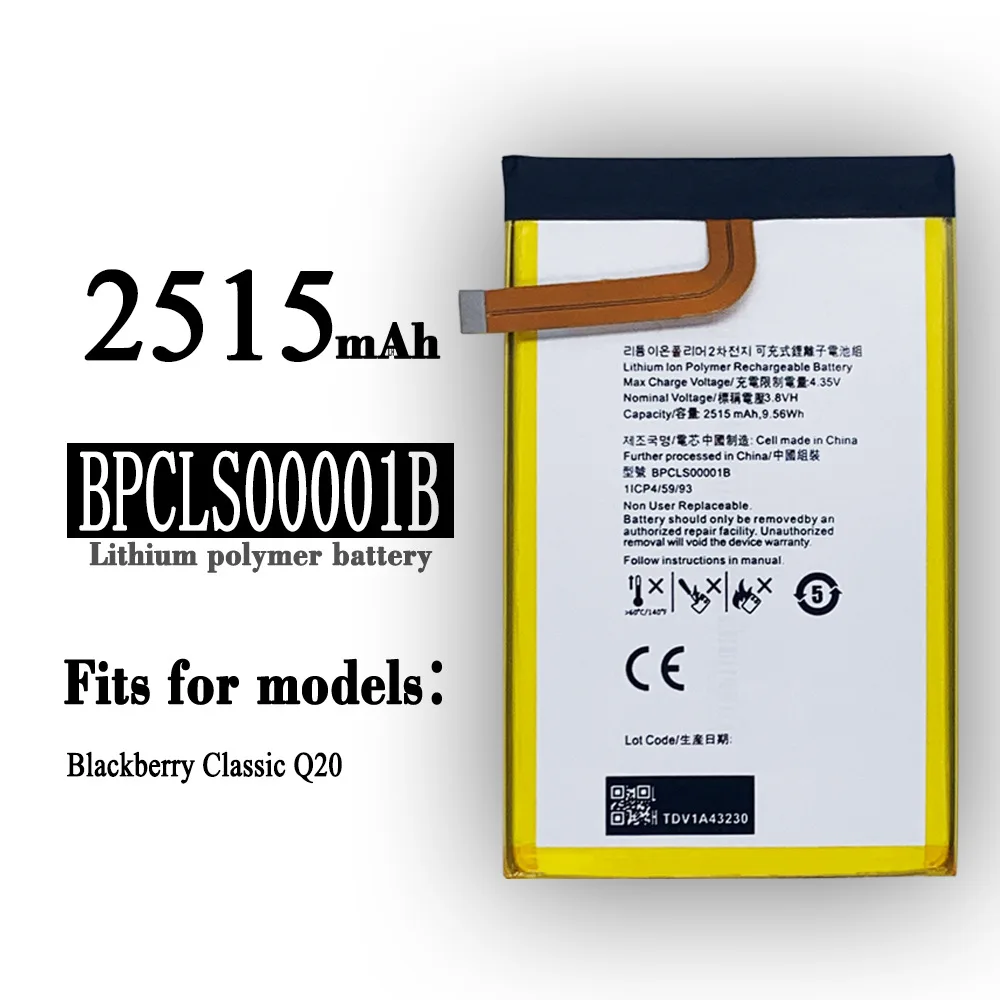 High Quality Replacement Battery For Blackberry Classic Q20 BPCLS00001B Built-in Large Capacity Lithium Batteries
High Quality Replacement Battery For Blackberry Classic Q20 BPCLS00001B Built-in Large Capacity Lithium Batteries