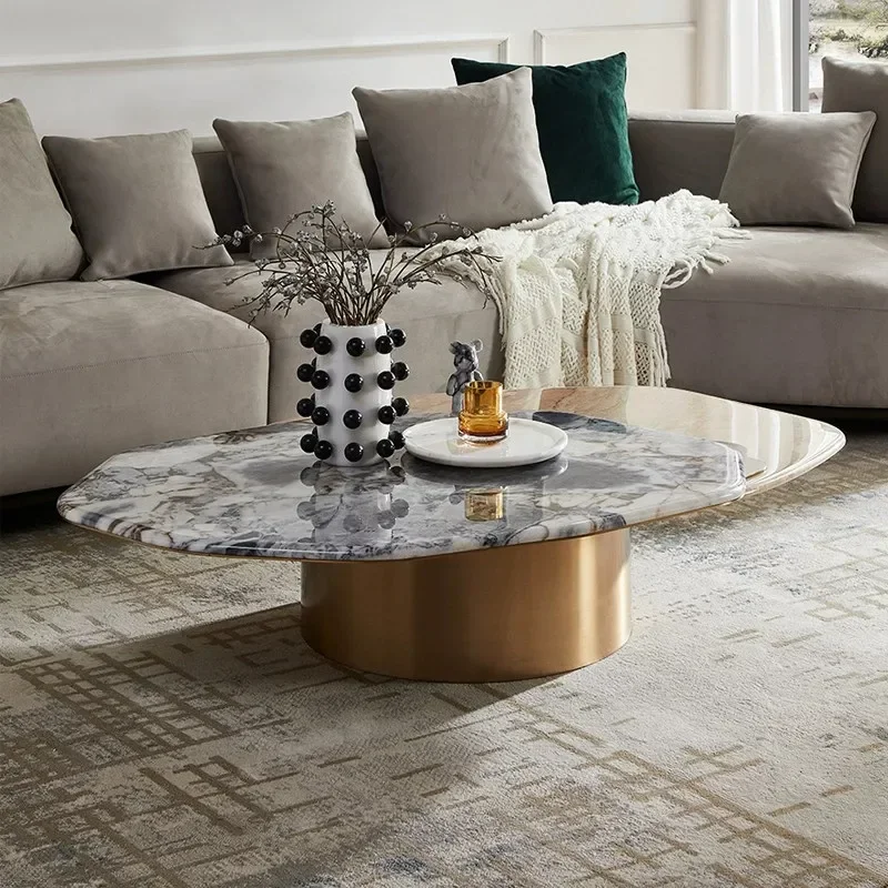 Light luxury marble coffee table irregular modern stainless steel living room
Light luxury marble coffee table irregular modern stainless steel living room