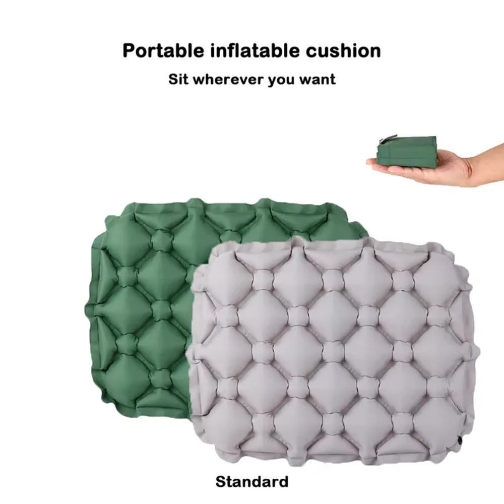 Folding Inflatable Seat Cushion Moisture and Water Resistant With Storage Bag Air Sitting Pad Lightweight Camping Chair Mat
Folding Inflatable Seat Cushion Moisture and Water Resistant With Storage Bag Air Sitting Pad Lightweight Camping Chair Mat