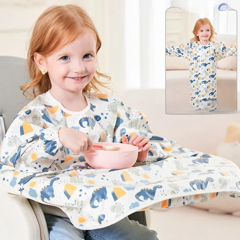 Clean Feeding Bib for Baby Boys Girl 8M-5Y Waterproof Children Drawing Long Sleeve Apron Infant Mess-Free Kids Full Coverage Bib 
Clean Feeding Bib for Baby Boys Girl 8M-5Y Waterproof Children Drawing Long Sleeve Apron Infant Mess-Free Kids Full Coverage Bib