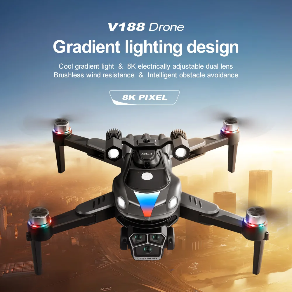 V188 New Drone Brushless 8K Obstacle Avoidance Quadcopter Long Endurance Remote Control Aircraft Suitable for Teenage Gifts
V188 New Drone Brushless 8K Obstacle Avoidance Quadcopter Long Endurance Remote Control Aircraft Suitable for Teenage Gifts