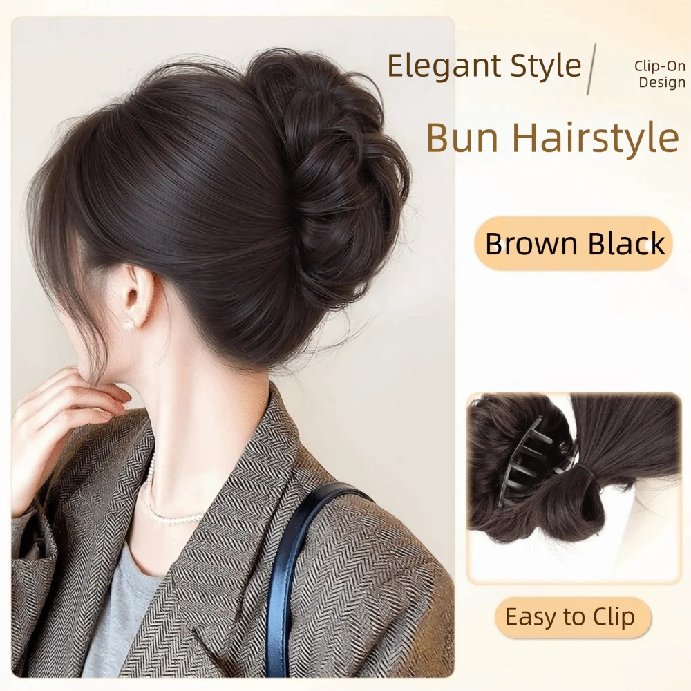 New Synthetic Hair Bun Claw Clip Curly Hair Fluffy Bun Head Wig Brown Black Hairpiece Hair Accessories
New Synthetic Hair Bun Claw Clip Curly Hair Fluffy Bun Head Wig Brown Black Hairpiece Hair Accessories