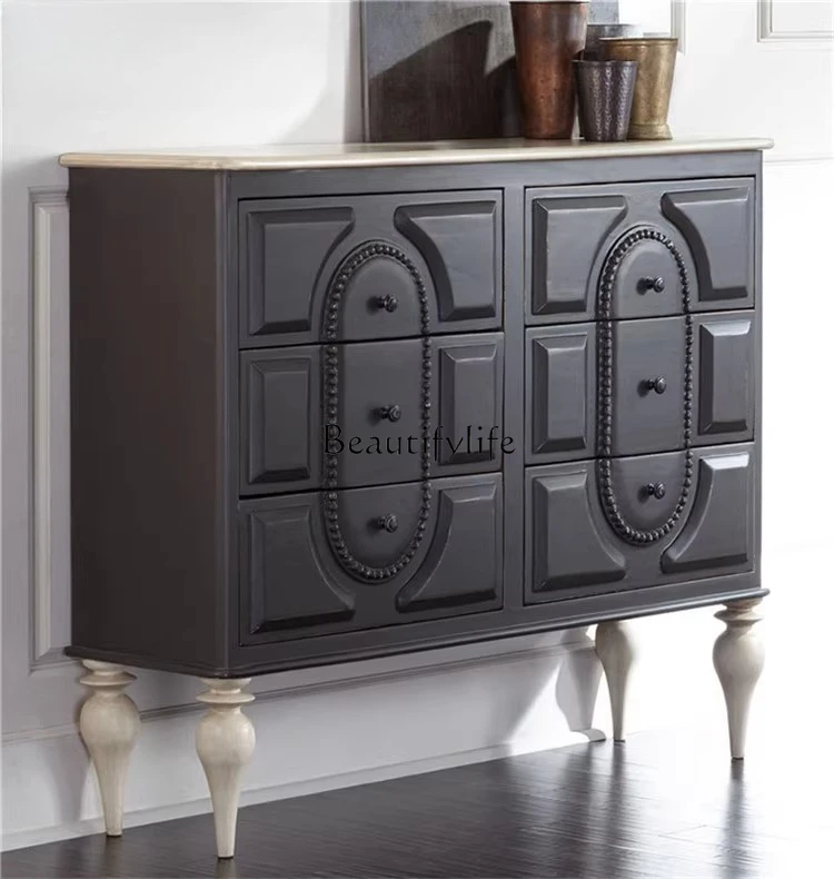 American neoclassical solid wood entrance cabinet, living room light luxury decoration, bedroom storage chest
American neoclassical solid wood entrance cabinet, living room light luxury decoration, bedroom storage chest