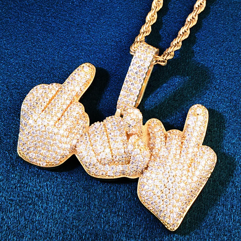Хип-хоп 3A + CZ Stone Paved Bling Iced Out Friendly Жест Очарование Подвески Ожерелье для Мужчин Репер Ювелирные Изделия Золото Серебро Цвет
Хип-хоп 3A + CZ Stone Paved Bling Iced Out Friendly Жест Очарование Подвески Ожерелье для Мужчин Репер Ювелирные Изделия Золото Серебро Цвет