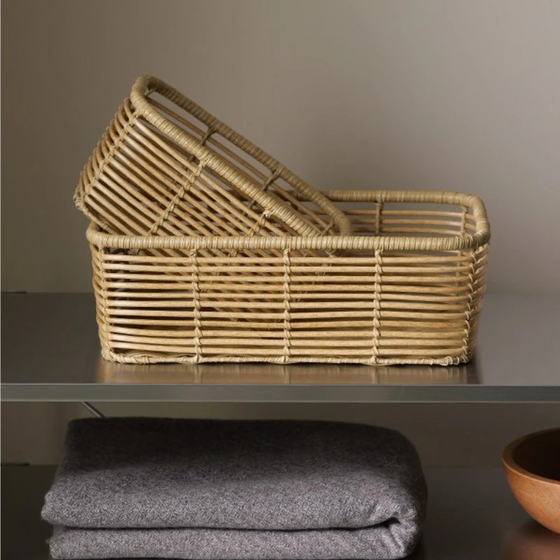 Rattan-like Woven Storage Basket,Handmade Rectangular Organizer,Desktop Storage Box,Multipurpose Sundry Basket for Home Tabletop
Rattan-like Woven Storage Basket,Handmade Rectangular Organizer,Desktop Storage Box,Multipurpose Sundry Basket for Home Tabletop