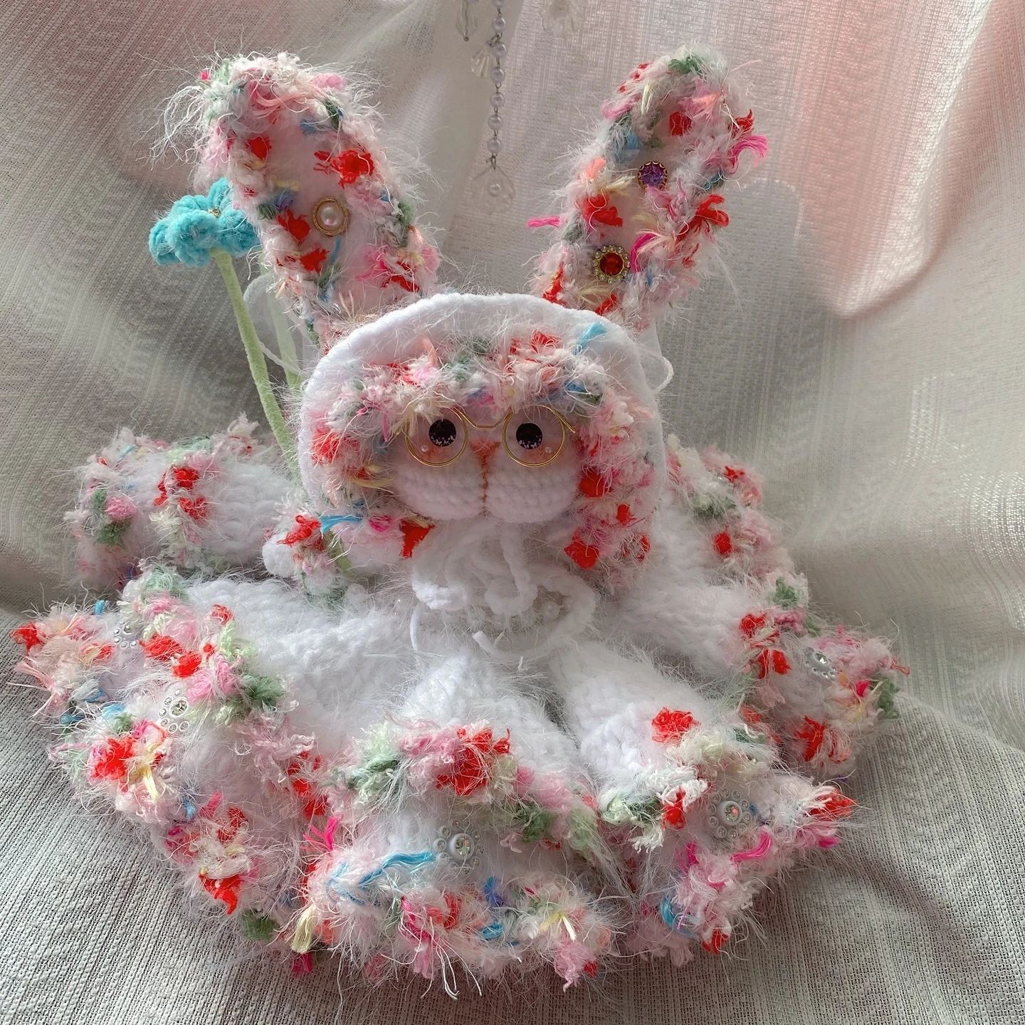 0082 Handmade Crochet Fairy Rabbit Doll with Detachable Head, Cute Boho Room Decor Art Ornament, Unique Knitted Plush Toy Gift
0082 Handmade Crochet Fairy Rabbit Doll with Detachable Head, Cute Boho Room Decor Art Ornament, Unique Knitted Plush Toy Gift
