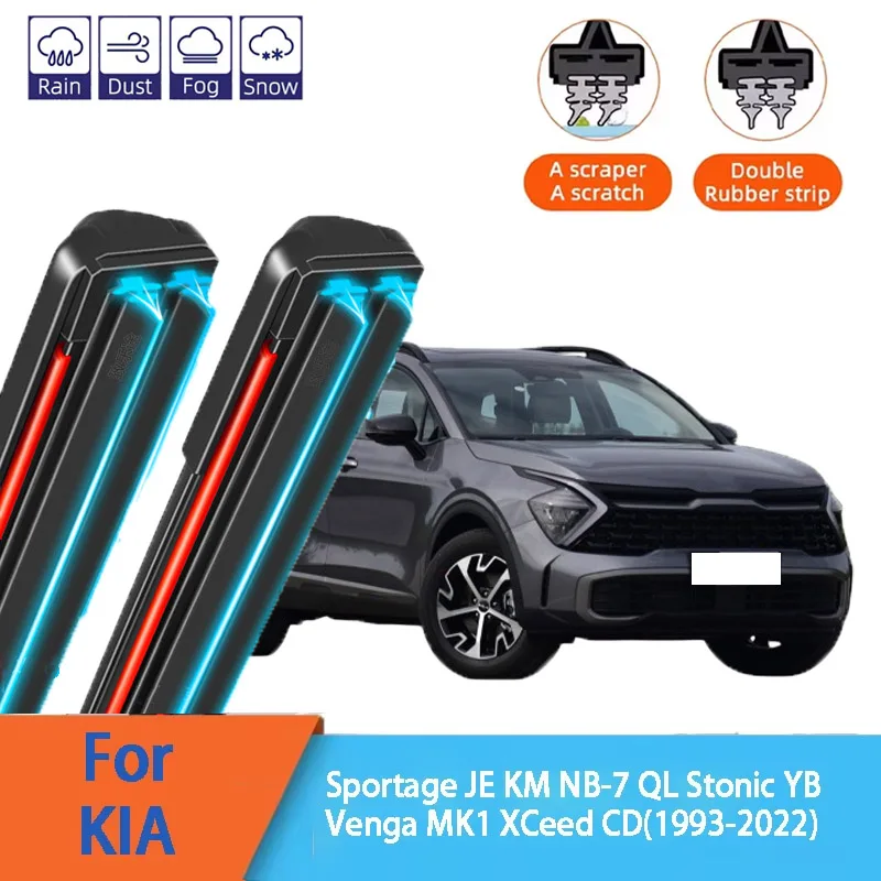 For KIA Sportage NB-7 JE KM Stonic YB Venga MK1 XCeed CD Front Windscreen Wipers Double Rubber Car Wiper Blades Car Accessories
For KIA Sportage NB-7 JE KM Stonic YB Venga MK1 XCeed CD Front Windscreen Wipers Double Rubber Car Wiper Blades Car Accessories