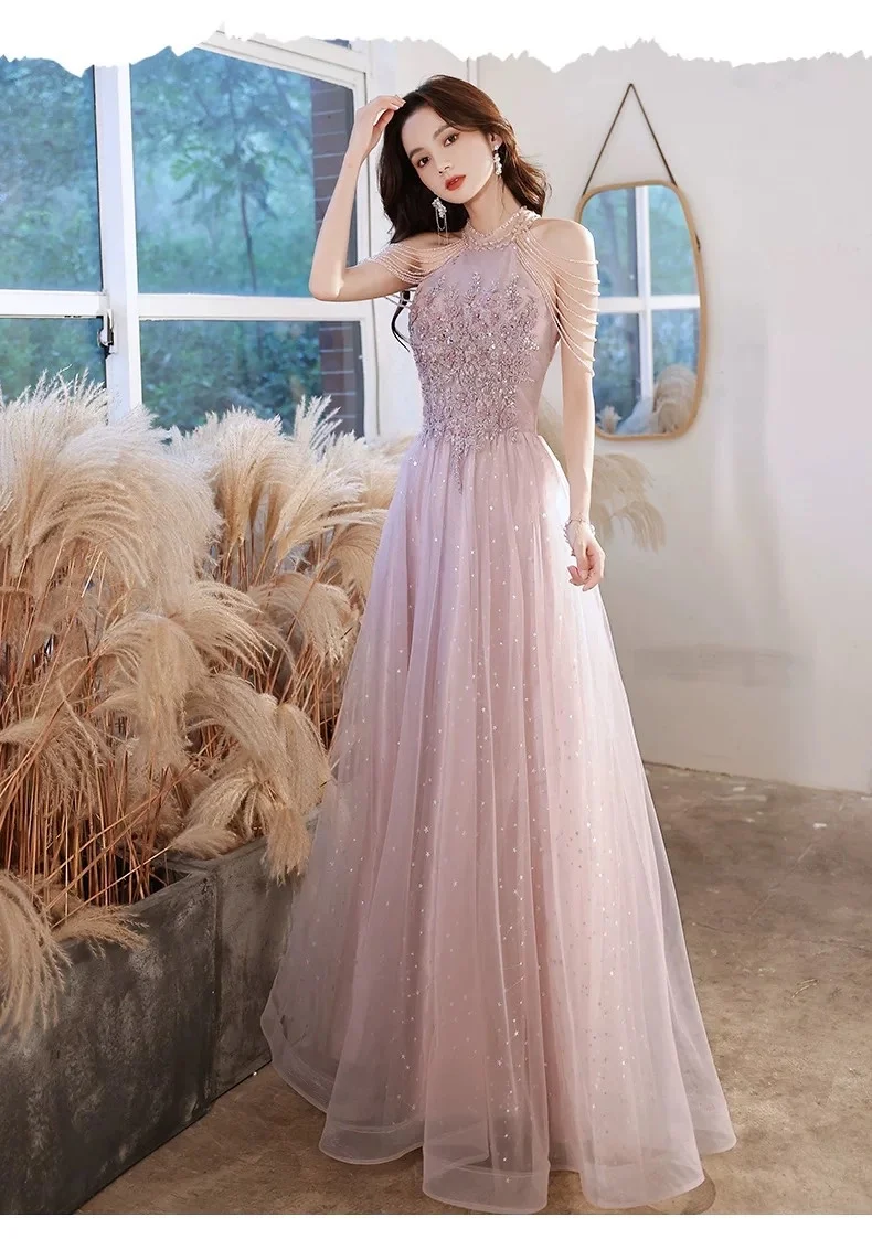 Elegant Pink Celebrity Dress Sequins Beading Halter With Tassel Sleeve A Line Exquisite Floor Length Prom Evening Gowns 2022 New
Elegant Pink Celebrity Dress Sequins Beading Halter With Tassel Sleeve A Line Exquisite Floor Length Prom Evening Gowns 2022 New