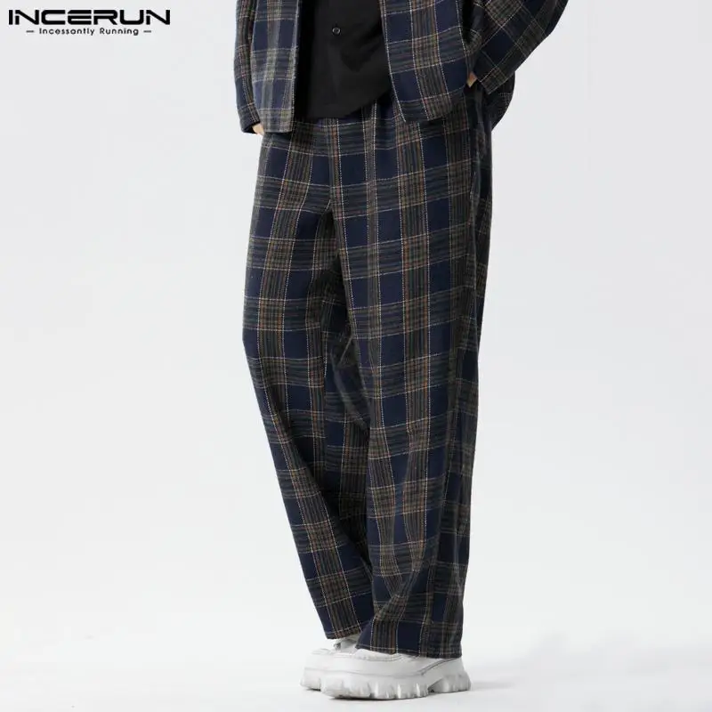INCERUN Men's Plaid Pants Button Joggers Loose Spring 2024 Vintage Straight Trousers Men Streetwear Retro Casual Pantalon S-5XL
INCERUN Men's Plaid Pants Button Joggers Loose Spring 2024 Vintage Straight Trousers Men Streetwear Retro Casual Pantalon S-5XL
