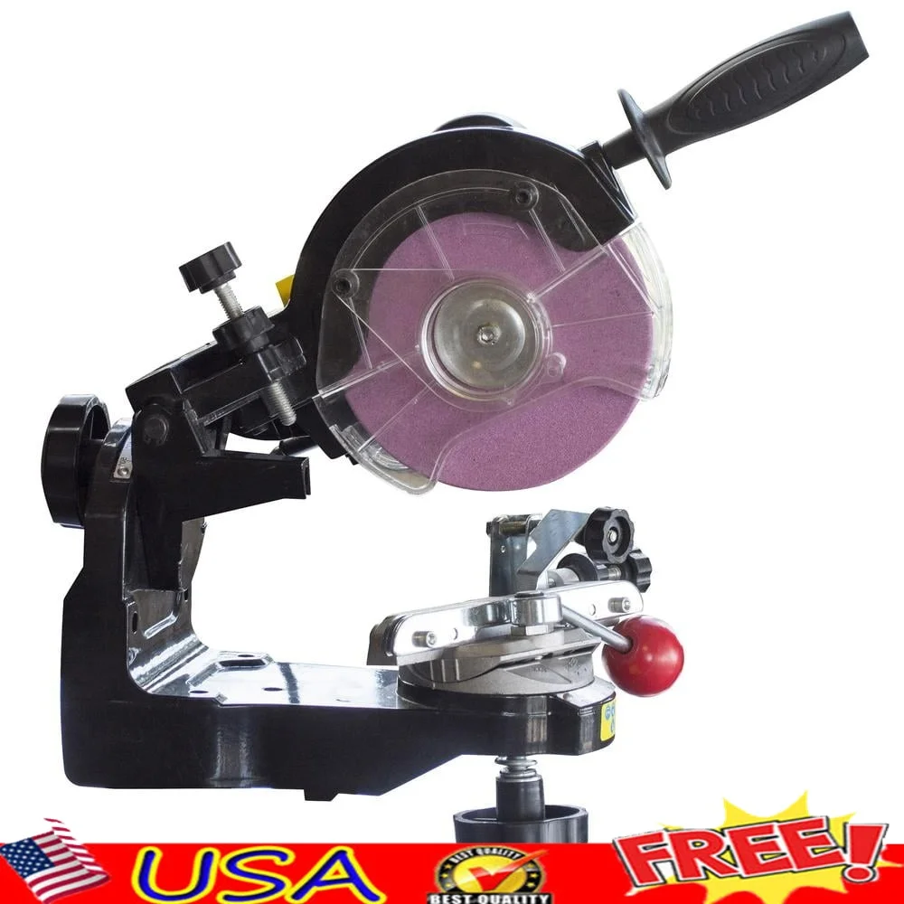 Bench Top Electric Chainsaw Sharpener Mountable Heavy Duty Grinder with Two Grinding Wheels Built-in Work Light Fits Most Chains
Bench Top Electric Chainsaw Sharpener Mountable Heavy Duty Grinder with Two Grinding Wheels Built-in Work Light Fits Most Chains