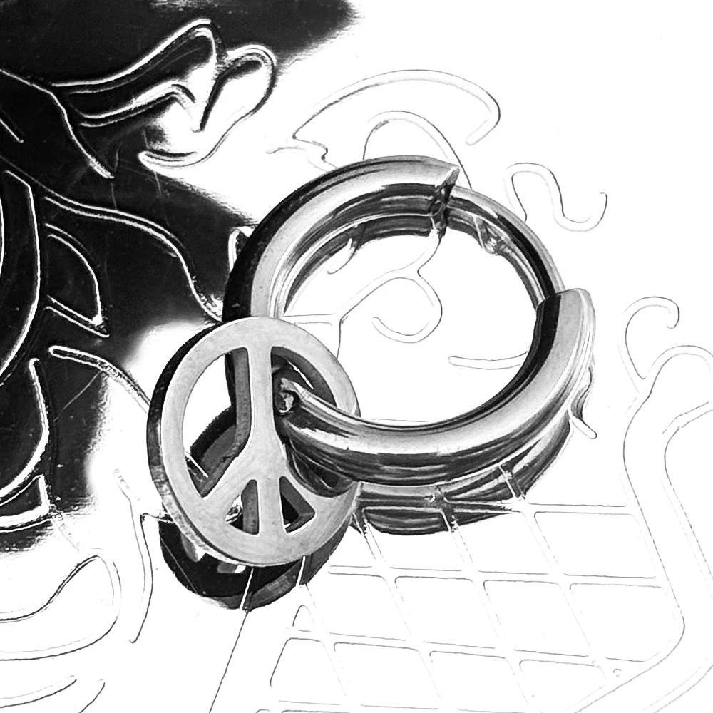 1pcs Punk Peace Sign Stainless Steel Stud Earring For Men Women Gothic Cool Prevent Allergy Puncture Ear Ring Jewelry
1pcs Punk Peace Sign Stainless Steel Stud Earring For Men Women Gothic Cool Prevent Allergy Puncture Ear Ring Jewelry