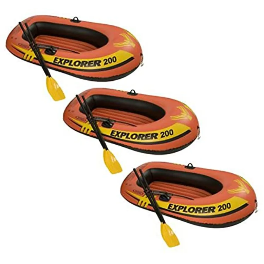 Explorer 200 inflatable 2-person river boat raft set for outdoor recreation PVC material gray and blue color includes oars and
Explorer 200 inflatable 2-person river boat raft set for outdoor recreation PVC material gray and blue color includes oars and