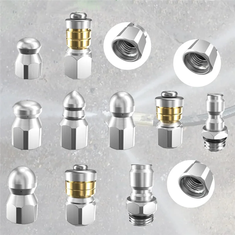 A53Q-10Pcs Sewer Jetter Nozzle With 1/4&3/8Inch NPT Quick Connectors,Nozzle For Pressure Washer Drain Jet Hose Sewer Cleaning
A53Q-10Pcs Sewer Jetter Nozzle With 1/4&3/8Inch NPT Quick Connectors,Nozzle For Pressure Washer Drain Jet Hose Sewer Cleaning