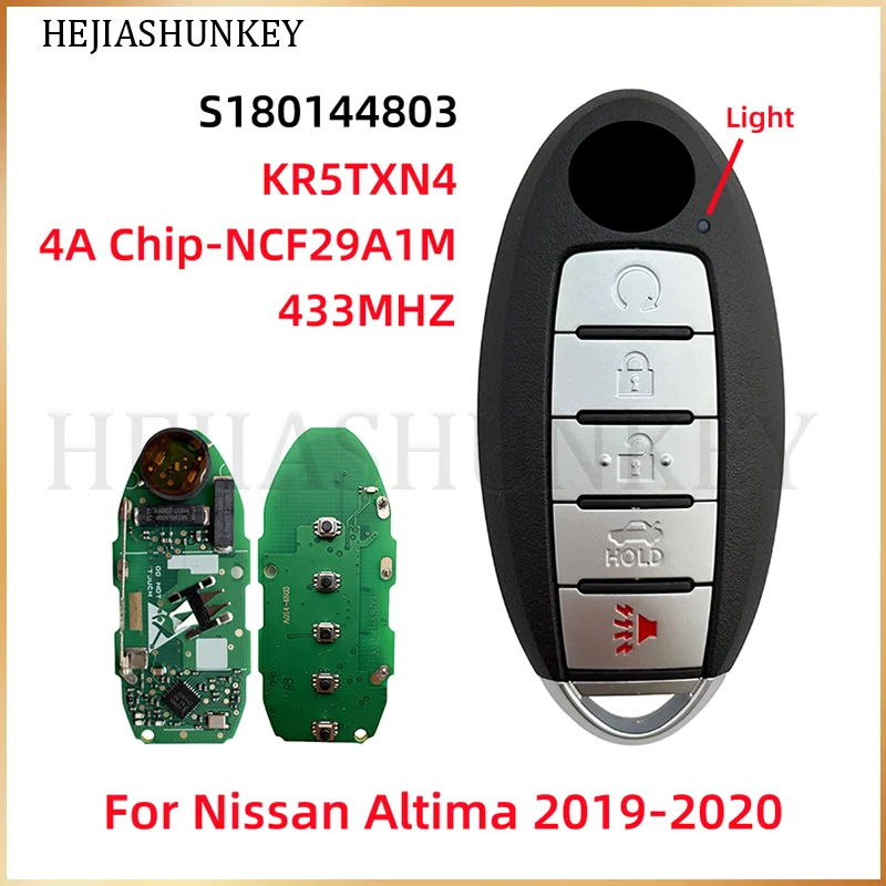 S180144803 KR5TXN4 5 Buttons Proximity Keyless Smart Remote Key Fob 433.92MHz ASK 4A NCF29A1M Chip For Nissan Altima 2019-2020
S180144803 KR5TXN4 5 Buttons Proximity Keyless Smart Remote Key Fob 433.92MHz ASK 4A NCF29A1M Chip For Nissan Altima 2019-2020
