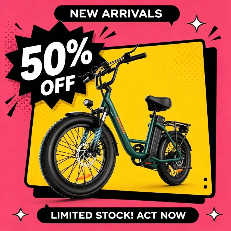 URLIFE 20*3.0 Fat Tire Electric Bike 48V 28MPH 80Mile Range 7 Speed Suspension Adjustable Seat Adult Teen Ebike
URLIFE 20*3.0 Fat Tire Electric Bike 48V 28MPH 80Mile Range 7 Speed Suspension Adjustable Seat Adult Teen Ebike