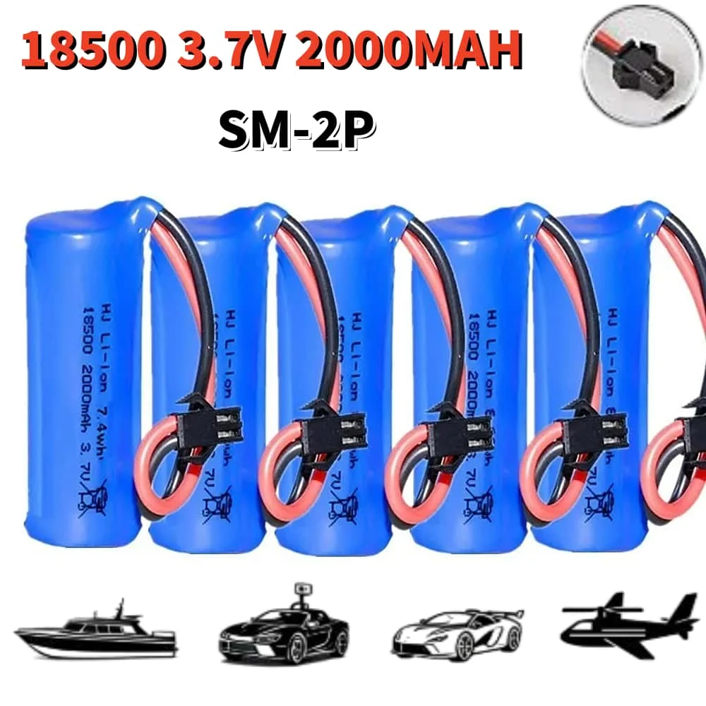 3.7V 2000mah Li-ion Battery For RC Toys Car Boats Plane Parts 18500 SM-2P For RC Stunt Dump Car Toys Accessories
3.7V 2000mah Li-ion Battery For RC Toys Car Boats Plane Parts 18500 SM-2P For RC Stunt Dump Car Toys Accessories
