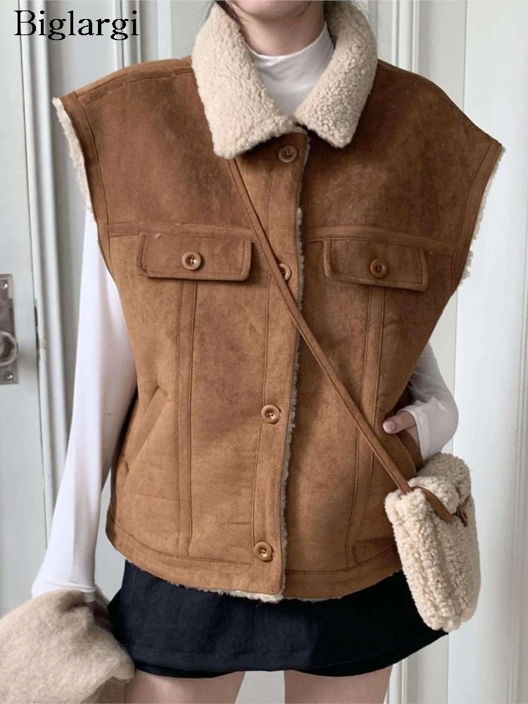 Autumn Winter Deer Skin Velvet Lambswool Patchwork Vests Coat Women Korean Style Loose Ladies Jackets Fashion Woman Vests Coats
Autumn Winter Deer Skin Velvet Lambswool Patchwork Vests Coat Women Korean Style Loose Ladies Jackets Fashion Woman Vests Coats