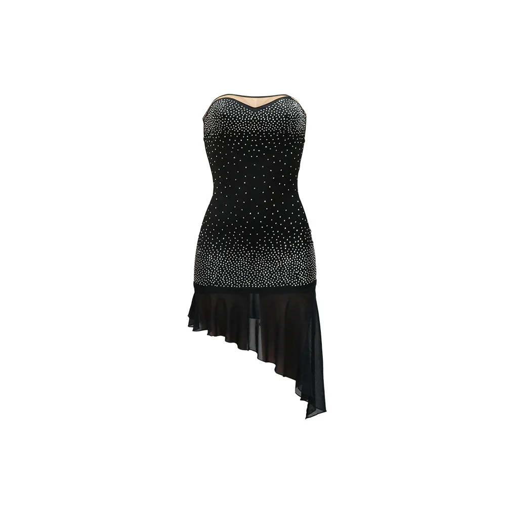 New Women's Sexy Black Mini Dress Rhinestone Ruffles Mesh Patchwork Bodycon Sleeveless Backless Irregular Birthday Party Robe
New Women's Sexy Black Mini Dress Rhinestone Ruffles Mesh Patchwork Bodycon Sleeveless Backless Irregular Birthday Party Robe