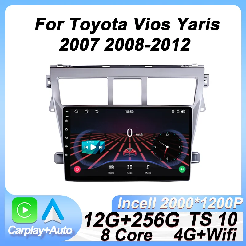 Car Multimedia Video Radio Player For Toyota Vios Yaris 2007 2008-2012 Wireless Android Auto CarPlay 8 Core GPS Navigation 2 din
Car Multimedia Video Radio Player For Toyota Vios Yaris 2007 2008-2012 Wireless Android Auto CarPlay 8 Core GPS Navigation 2 din