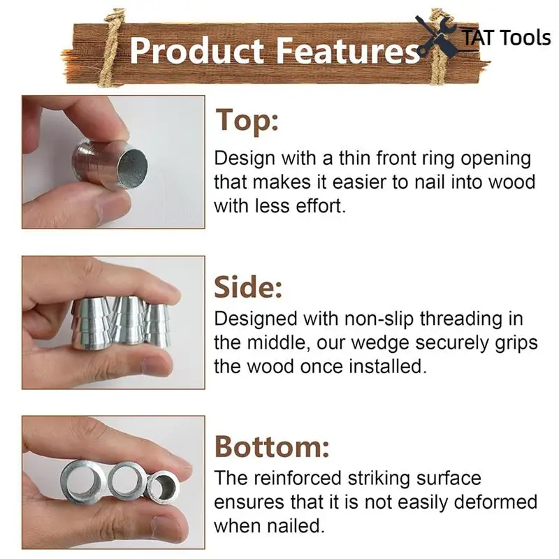 42PCS Extended Round Axe-Handle Wedge Safety Metal Wedge Hammer Handle Wedges Steel Wedge (6 Sizes)
42PCS Extended Round Axe-Handle Wedge Safety Metal Wedge Hammer Handle Wedges Steel Wedge (6 Sizes)