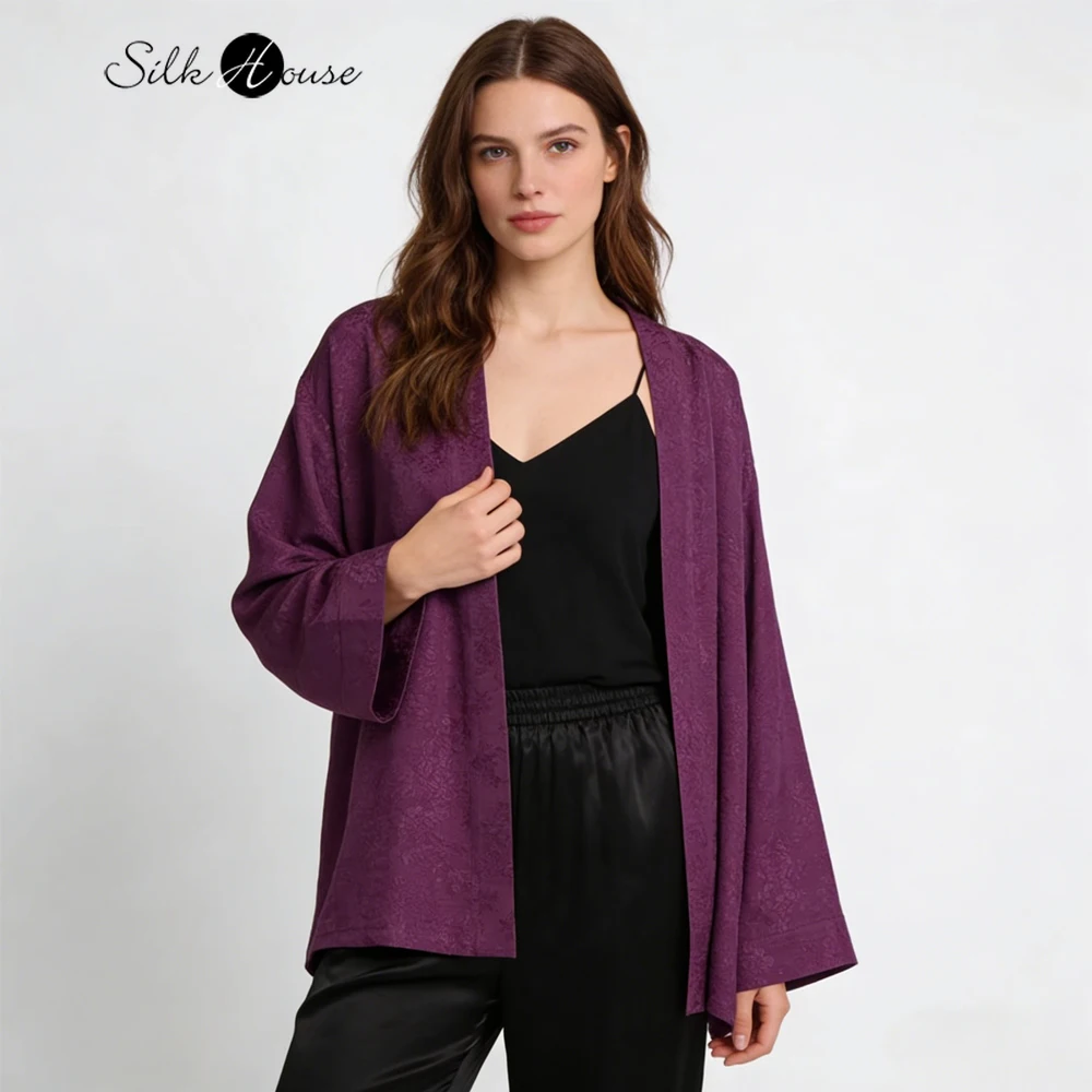 2026 Women's Spring New Purple Peony 100% Natural Mulberry Silk V-neck Long Sleeve Versatile Comfortable Temperament Tea Costume
2026 Women's Spring New Purple Peony 100% Natural Mulberry Silk V-neck Long Sleeve Versatile Comfortable Temperament Tea Costume