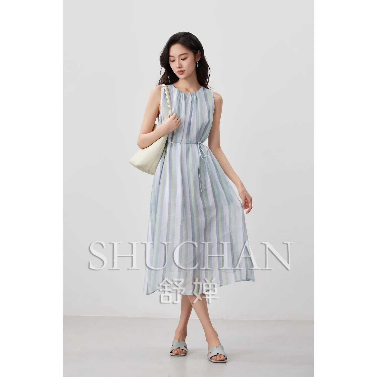 Holiday 1OO% Natural Ramie 3-color Striped Waist Tank Dress Women 2025 Summer Vestidos De Verano Mujer
Holiday 1OO% Natural Ramie 3-color Striped Waist Tank Dress Women 2025 Summer Vestidos De Verano Mujer