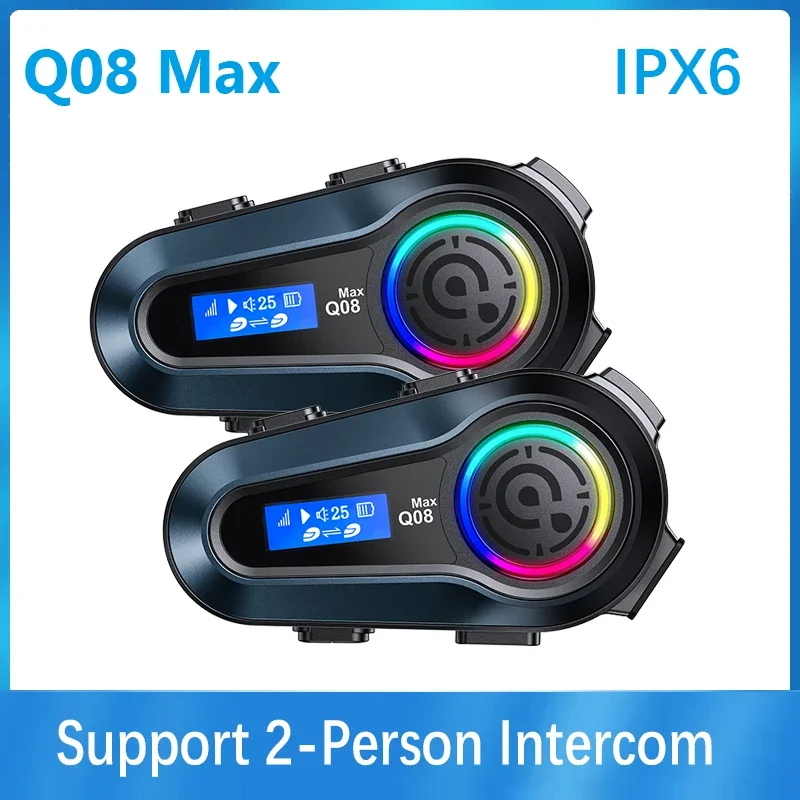Q08 Max Motorcycle Helmet Bluetooth Intercom 2-Person Distance 500M Summer LCD HD Digital Display Music Sharing
Q08 Max Motorcycle Helmet Bluetooth Intercom 2-Person Distance 500M Summer LCD HD Digital Display Music Sharing
