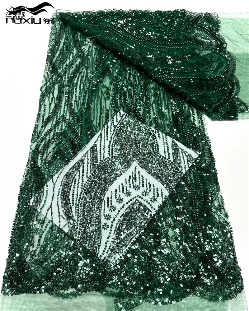 Madison African Mesh Lace Fabric Nigerian Tulle Beads Lace Fabric with Sequins 2025 High Quality French Lace for Dresses
Madison African Mesh Lace Fabric Nigerian Tulle Beads Lace Fabric with Sequins 2025 High Quality French Lace for Dresses
