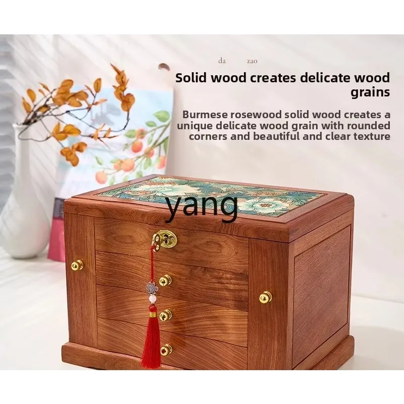 LMM rosewood solid wood jewelry box with drawer large capacity wedding jewelry box anti-oxidation
LMM rosewood solid wood jewelry box with drawer large capacity wedding jewelry box anti-oxidation