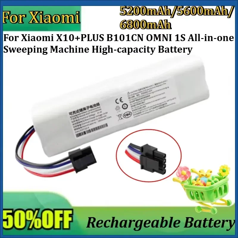 New 5200mAh/5600mAh/6800mAh Battery For Xiaomi X10+PLUS B101CN OMNI 1S All-in-one Sweeping Machine High-capacity Battery
New 5200mAh/5600mAh/6800mAh Battery For Xiaomi X10+PLUS B101CN OMNI 1S All-in-one Sweeping Machine High-capacity Battery