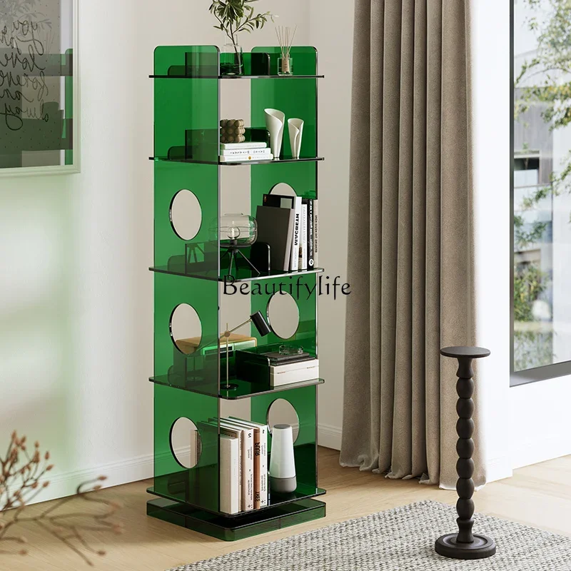 FG44Acrylic rotating floor shelf bookcase integrated household living room storage cabinet 
FG44Acrylic rotating floor shelf bookcase integrated household living room storage cabinet