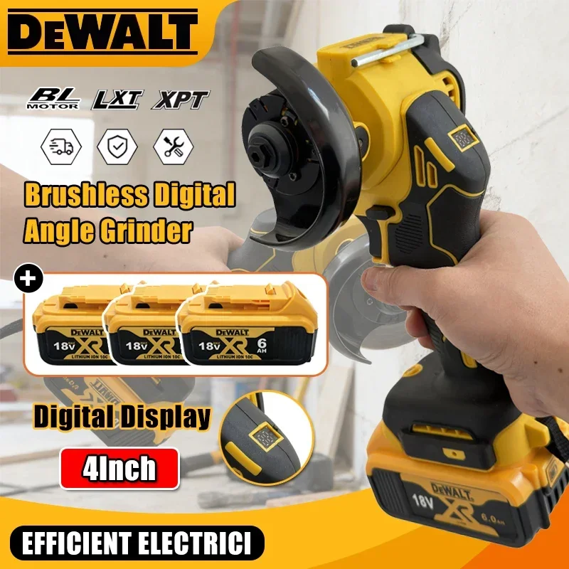 Аккумуляторная угловая шлифовальная машина DeWALT 4 дюйма с бесщеточным двигателем и цифровым дисплеем, для полировки и резки, совместима с аккумулятором 18В
Аккумуляторная угловая шлифовальная машина DeWALT 4 дюйма с бесщеточным двигателем и цифровым дисплеем, для полировки и резки, совместима с аккумулятором 18В