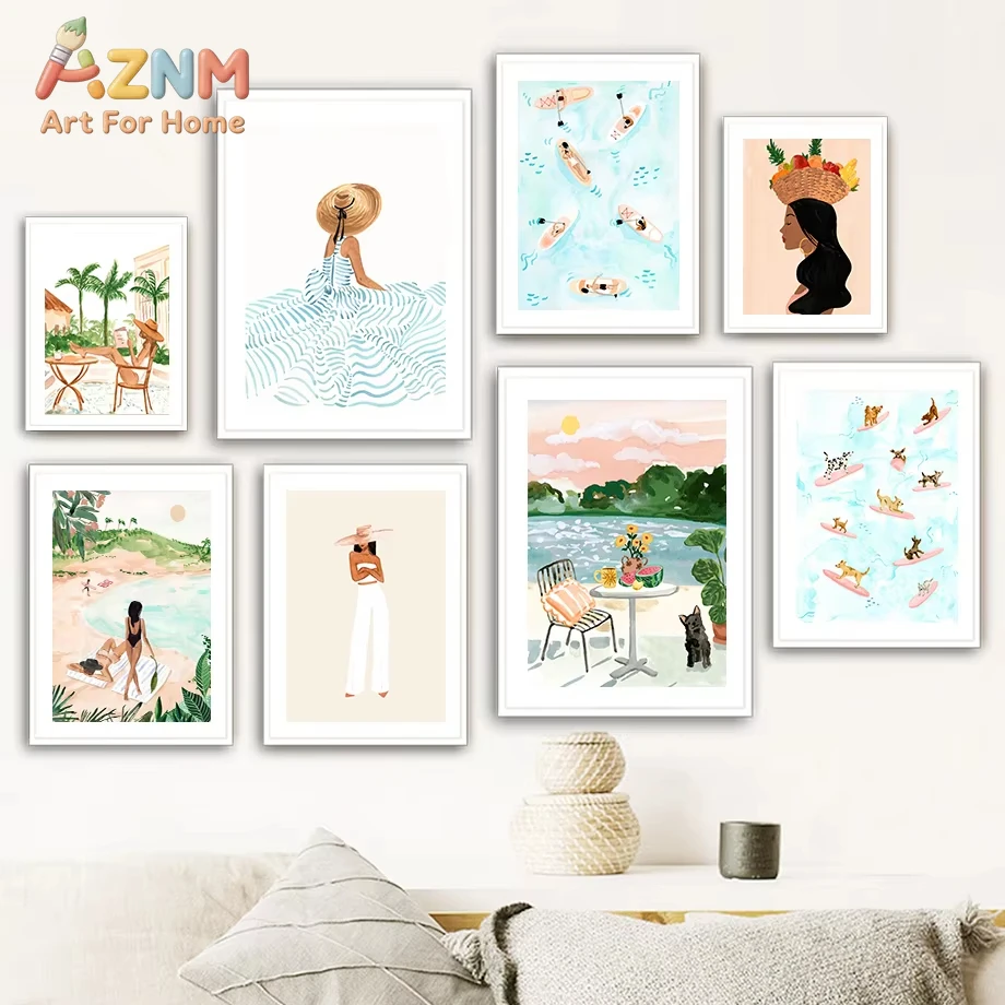 1pc Summer Beach Leisure Holiday Fashion Wall Art Canvas Painting Nordic Poster Room Decor Tropical Watercolor Sunbathe Surfing
1pc Summer Beach Leisure Holiday Fashion Wall Art Canvas Painting Nordic Poster Room Decor Tropical Watercolor Sunbathe Surfing