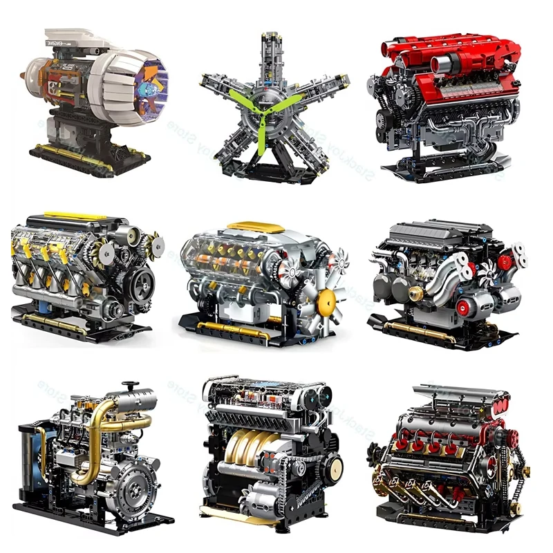 Technical Motorized Engine Building Blocks Series V8 V12 W16 Inline 4-Cylinder Simulated Engine With Moving Pistons Assembly Toy
Technical Motorized Engine Building Blocks Series V8 V12 W16 Inline 4-Cylinder Simulated Engine With Moving Pistons Assembly Toy