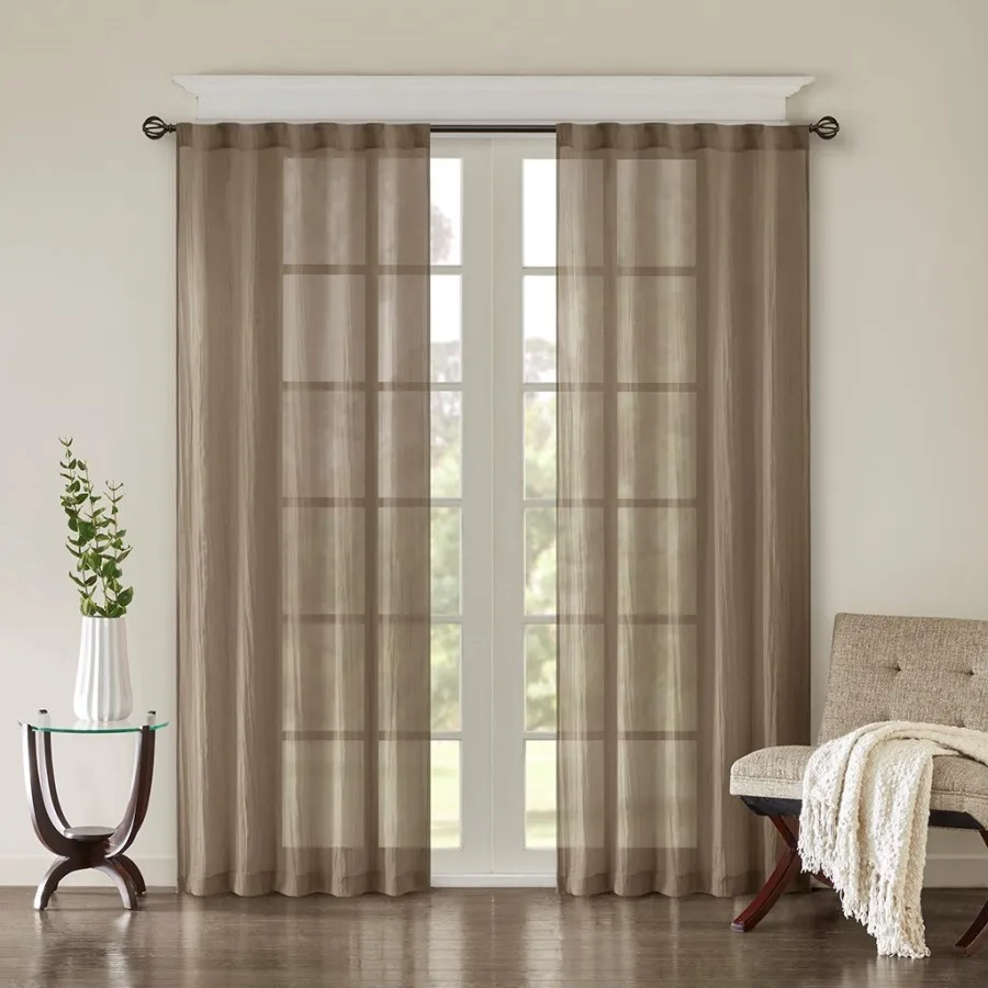 Solid Crushed Curtain Panel Pair for living room, polyester fabric, charcoal gray, wrinkle-resistant and light-filtering
Solid Crushed Curtain Panel Pair for living room, polyester fabric, charcoal gray, wrinkle-resistant and light-filtering