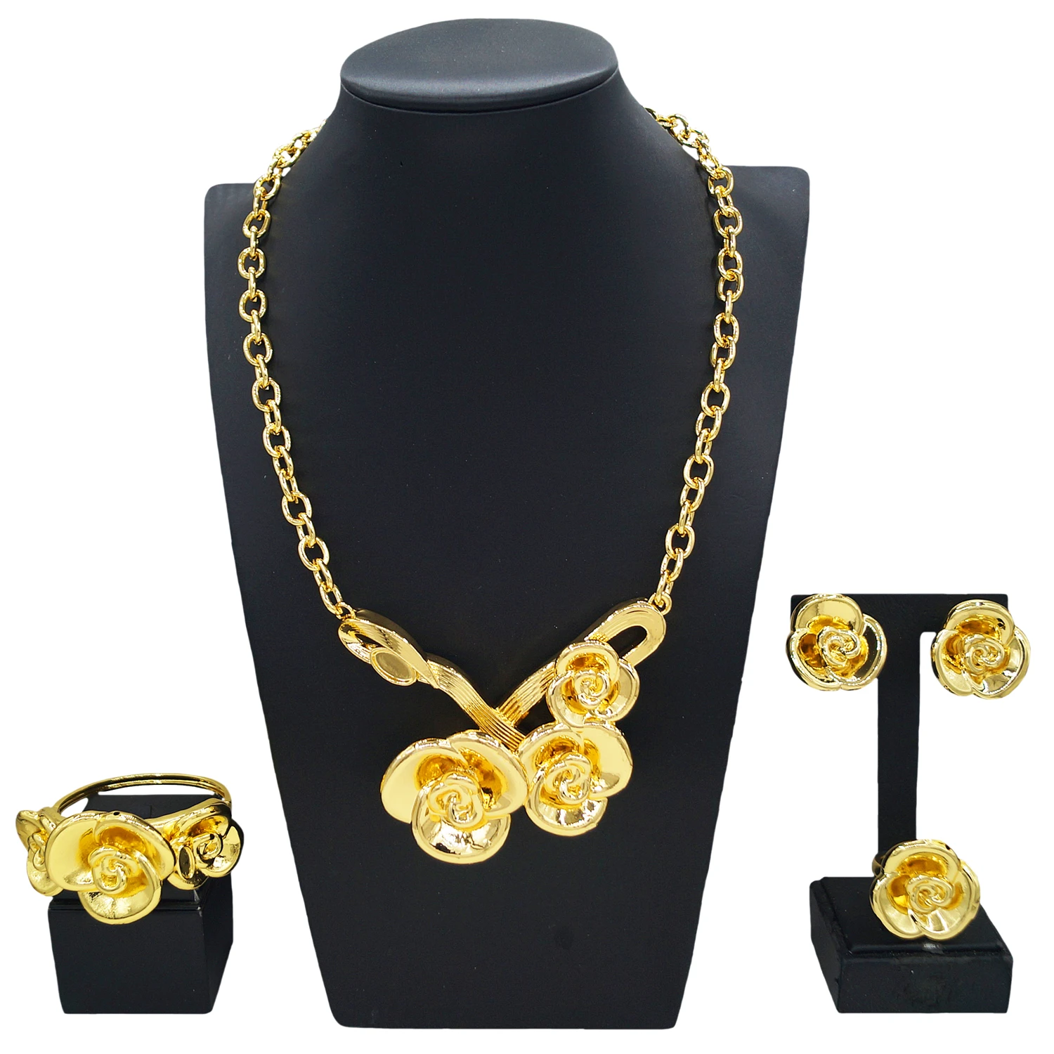Yulaili's new gold-plated modern fusion jewelry set natural flower elements fashion modeling African tribal ladies jewelry
Yulaili's new gold-plated modern fusion jewelry set natural flower elements fashion modeling African tribal ladies jewelry