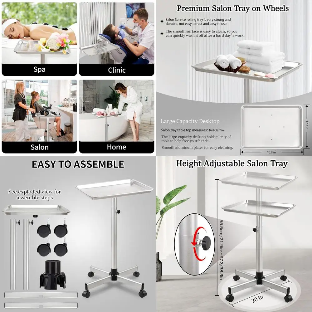 Adjustable Height Rolling Tattoo Cart with Storage for Hair Color Supplies
Adjustable Height Rolling Tattoo Cart with Storage for Hair Color Supplies