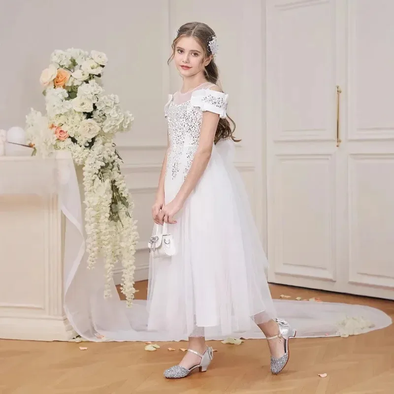 COSda@Girs Sequin Bridesmaid Baptism dress Vintage Lace White Wedding Princess Party for Kids Elegant Bow Birthday Evening 
COSda@Girs Sequin Bridesmaid Baptism dress Vintage Lace White Wedding Princess Party for Kids Elegant Bow Birthday Evening
