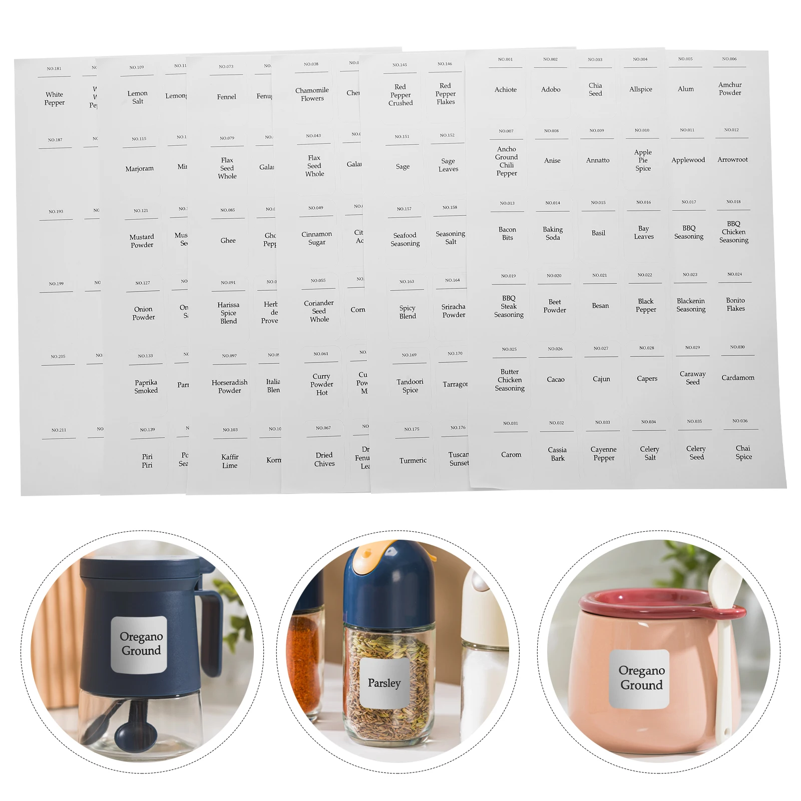 216pcs Oilproof Spice Seasoning Stickers Labels for Spice Jars Containers Kitchen Stickers Seasoning Tag Sheets Notebook
216pcs Oilproof Spice Seasoning Stickers Labels for Spice Jars Containers Kitchen Stickers Seasoning Tag Sheets Notebook