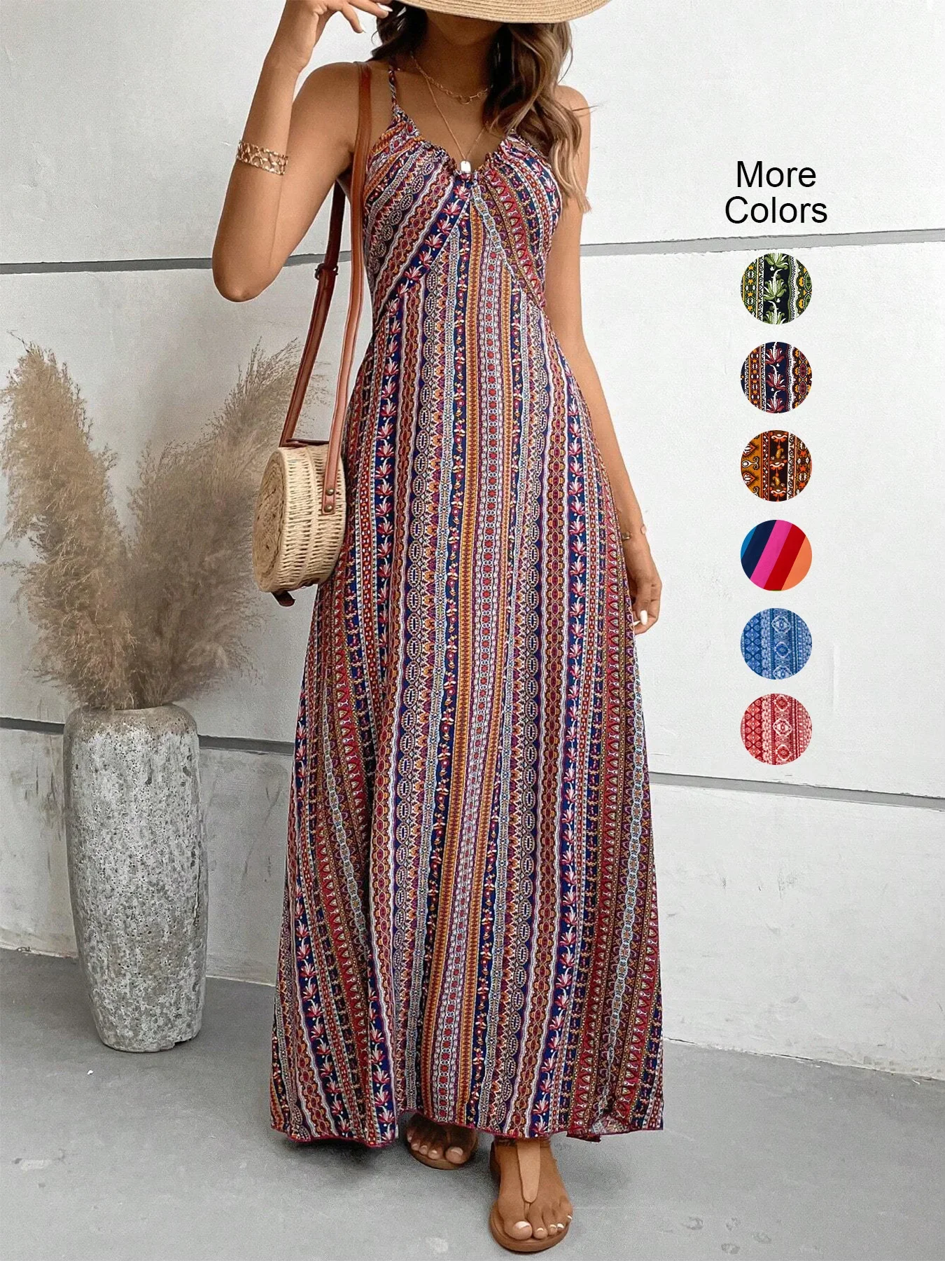 Fashion Long Dress Beach Women's Summer Ethnic Pattern Backless Dress Ladies Summer Clothes Boho
Fashion Long Dress Beach Women's Summer Ethnic Pattern Backless Dress Ladies Summer Clothes Boho