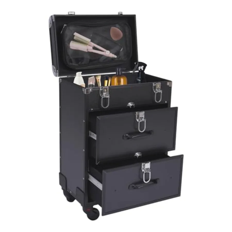 Rolling Makeup Train Case Aluminum Cosmetic Trolley Travelling Cart Trunk with Drawer Professional Makeup Artist Cosmetic Train
Rolling Makeup Train Case Aluminum Cosmetic Trolley Travelling Cart Trunk with Drawer Professional Makeup Artist Cosmetic Train