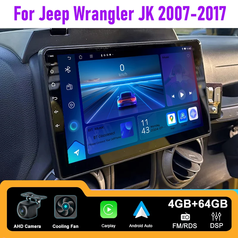 10" 4+64GB Car Stereo Radio Apple Carplay Android Auto Head Unit FM BT GPS For Jeep Wrangler JK 2007-2017
10" 4+64GB Car Stereo Radio Apple Carplay Android Auto Head Unit FM BT GPS For Jeep Wrangler JK 2007-2017