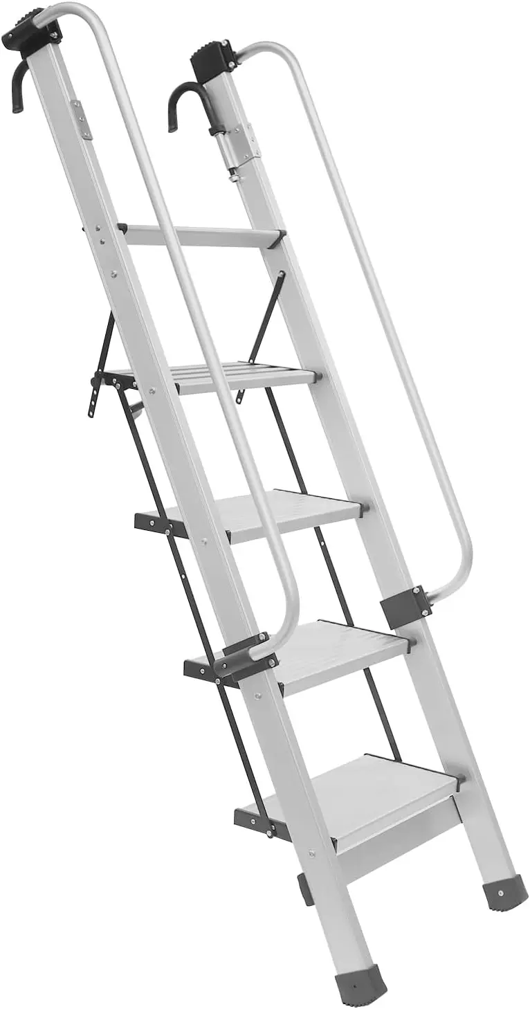 Bunk Bed Ladder, 330.69 LBS Foldable 5 Step Hook-On Bunk Bed Ladder with Removable Handrails and 7.87 in Folding Wider Treads
Bunk Bed Ladder, 330.69 LBS Foldable 5 Step Hook-On Bunk Bed Ladder with Removable Handrails and 7.87 in Folding Wider Treads