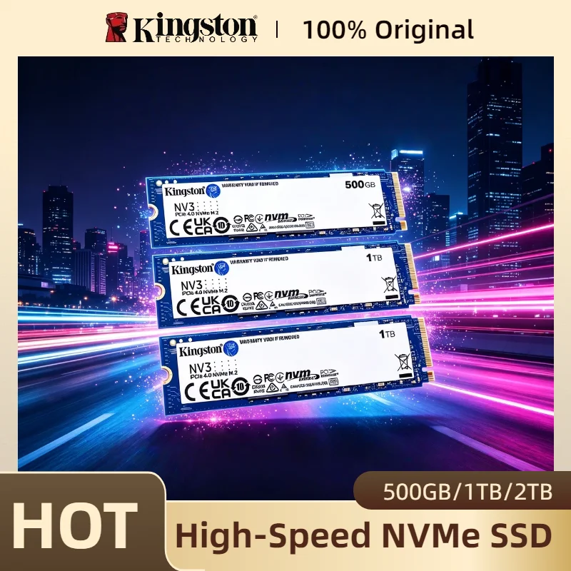 500GB 1TB 2TB Kingston NV3 PCIe 4.0 M.2 2280 NVMe SSD Up to 6000MB/s Internal Solid State Drive for Laptop Desktop Pro
500GB 1TB 2TB Kingston NV3 PCIe 4.0 M.2 2280 NVMe SSD Up to 6000MB/s Internal Solid State Drive for Laptop Desktop Pro